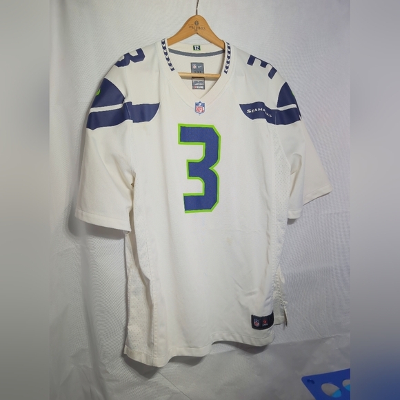NFL Seattle Seahawks #3 Sz XXL White and Blue Jersey - Picture 5 of 7